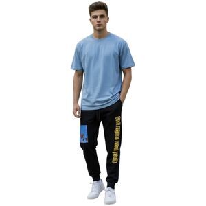 Civil Regime Sweatpants Mens Small Black Joggers Rebel Youth Rose Graphic Cuffed